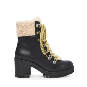 Steve Madden Bundle Up Leather & Faux Fur Booties